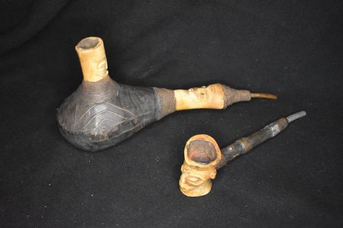 Pipe en bois/os Afrique RDC, Antiquités & Art, Art | Art non-occidental, Enlèvement ou Envoi