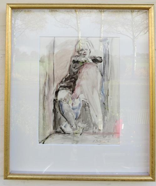 schilderij vrouwen figuur Veerle De Winne 1992, Antiek en Kunst, Kunst | Schilderijen | Modern, Ophalen of Verzenden