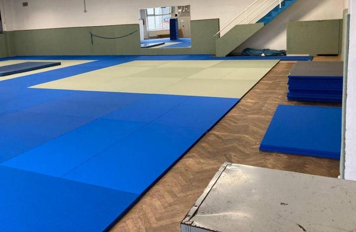 blauwe judomat voor € 70 per stuk of allevijf voor € 300, Sport en Fitness, Vechtsporten en Zelfverdediging, Zo goed als nieuw