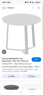 Verona Bijzettafel - Nieuw in verpakking, Minder dan 55 cm, Metaal of Aluminium, Rond, Nieuw