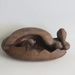 Vintage eend sculptuur met jong folk art handwerk jaren 60, Antiek en Kunst, Kunst | Beelden en Houtsnijwerken, Ophalen of Verzenden