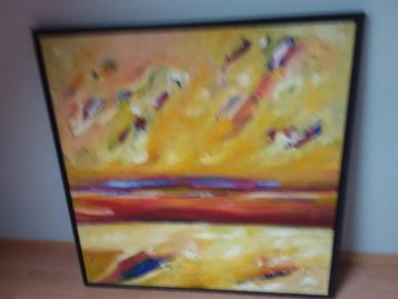 abstract modern schilderij, Huis en Inrichting, Verzenden, Zo goed als nieuw, Schilderij, 100 tot 125 cm