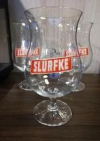 3 Slurfke bierglazen., Ophalen of Verzenden, Zo goed als nieuw