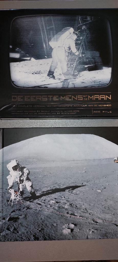 De eerste mens op de maan uitgave in foedraal ruimtevaart, Boeken, Geschiedenis | Wereld, Zo goed als nieuw, Overige gebieden