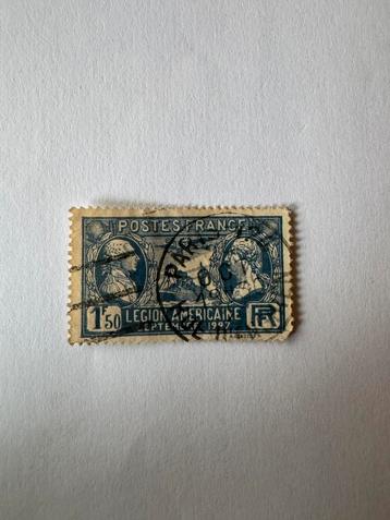 Franse postzegel 1927 American legion 1f50 annuleerde  WW1 beschikbaar voor biedingen