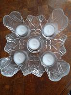 Glazen theelichthouder voor 5 theelichtjes, Enlèvement ou Envoi, Comme neuf, Autres matériaux, Chandelier
