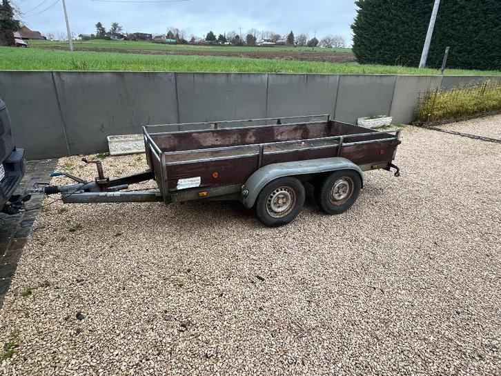 Remorque double essieu freinée 2000kg / 3m op 1.35m, Autos : Divers, Remorques, Enlèvement