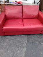 Lere zetel te koop, Huis en Inrichting, 150 tot 200 cm, Overige materialen, Leer en rood, Minder dan 75 cm