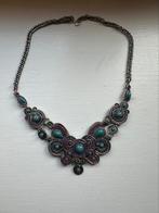 Mooie ketting aqua en paars, Handtassen en Accessoires, Kettingen, Ophalen of Verzenden, Zo goed als nieuw, Paars, Met hanger