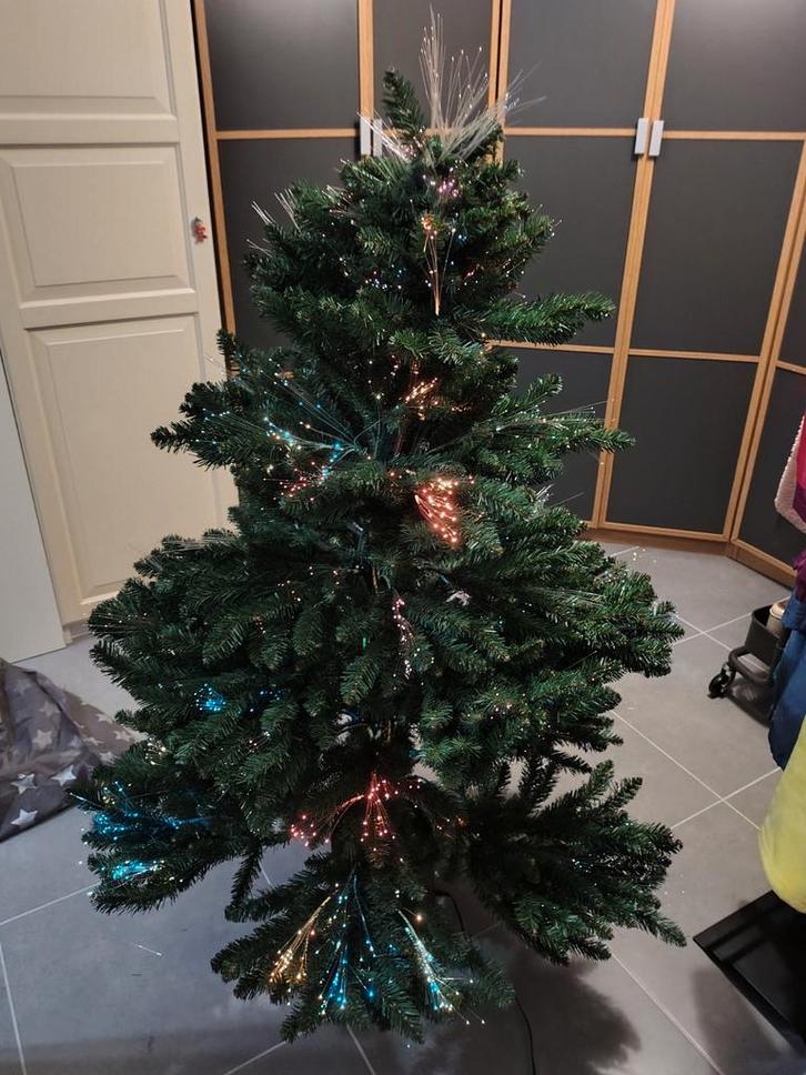 Kerstboom met glasvezel verlichting, Diversen, Kerst, Gebruikt, Ophalen