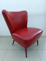 Vintage retro cocktail stoel, midcentury rode skai leder, Ophalen, Huis en Inrichting