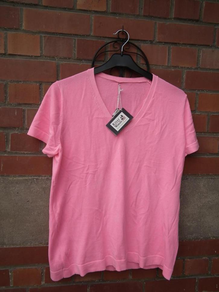 Neonroze t-shirt voor dames. Maat XXL (River Woods), Kleding | Dames, T-shirts, Zo goed als nieuw, Maat 46/48 (XL) of groter, Roze