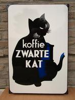Emaille bord Koffie Zwarte Kat, Ophalen of Verzenden, Zo goed als nieuw, Reclamebord