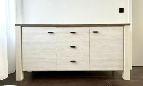 Buffet / Dressoir / Console Leenbakker Lynn blanc gris/chêne, Huis en Inrichting, Kasten | Buffetkasten, Zo goed als nieuw, Minder dan 100 cm