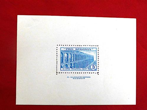 Spanje : "Pro Segovia" blok / Guerra civil 1937 (variéteit)!, Postzegels en Munten, Postzegels | Europa | Spanje, Postfris, Verzenden