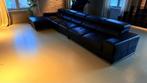 Grote lederen hoekbank met slaapfunctie +verstelbare steunen, Huis en Inrichting, Ophalen, Gebruikt, Hoekbank, 300 cm of meer