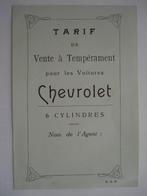 Chevrolet 6 cylindres Tarif vente à tempérament Brochure Cat, Boeken, Auto's | Folders en Tijdschriften, Verzenden, Zo goed als nieuw