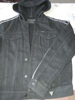 Veste jean noir à capuche, Noir, Taille 48/50 (M), Porté, Enlèvement