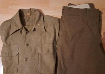 HEMD+BROEK WOL OF USWW2-LARGE! - ORIGINEEL beschikbaar voor biedingen