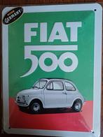 Metalen bord FIAT 500, Ophalen of Verzenden, Reclamebord