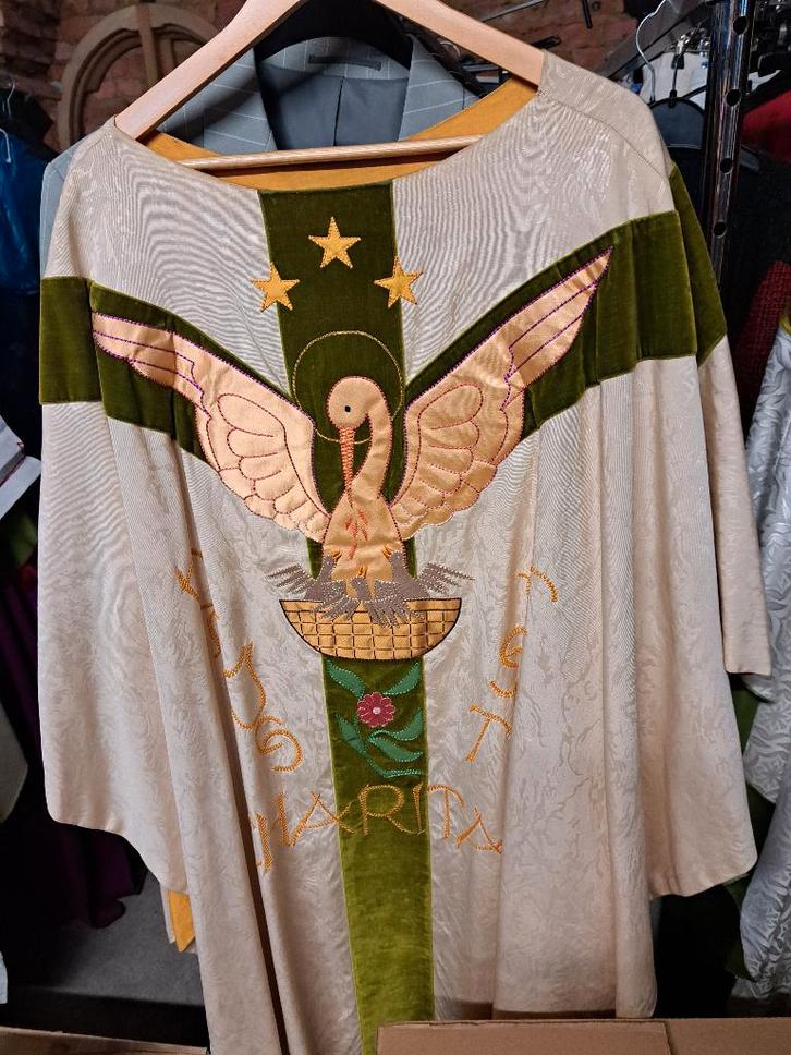 antiek vintage Priester Kleding Chasuble Kazuifel Stola, Antiquités & Art, Tapis & Textile, Enlèvement ou Envoi
