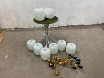 8 vintage hanglampen, Enlèvement, Utilisé, Métal, Moins de 50 cm