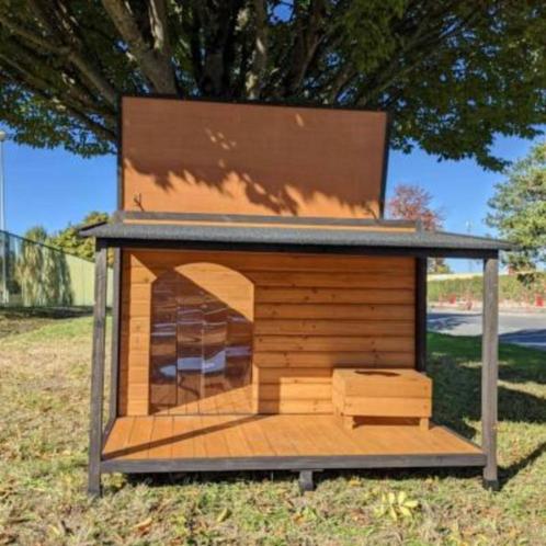 Niche XXL avec terrasse couvert niche xxl abri chien cabane, Dieren en Toebehoren, Hondenhokken, Nieuw, Hondenhok, Verzenden