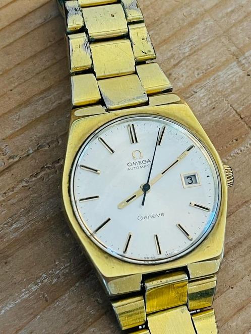 Vintage automatic Omega Genève horloge - cal. 784-1, Handtassen en Accessoires, Horloges | Heren, Gebruikt, Polshorloge, Omega