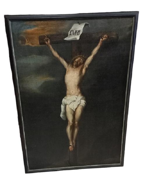 18/19de eeuws Jezus aan het kruis, Antiquités & Art, Art | Peinture | Classique, Enlèvement