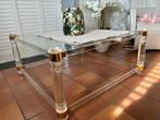 Salontafel in glas en kunststof, Huis en Inrichting, Tafels | Salontafels, Ophalen, Glas