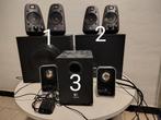 Luidsprekers te koop samen voor een spotprijs of apart, Gebruikt, Subwoofer, 120 watt of meer, Ophalen