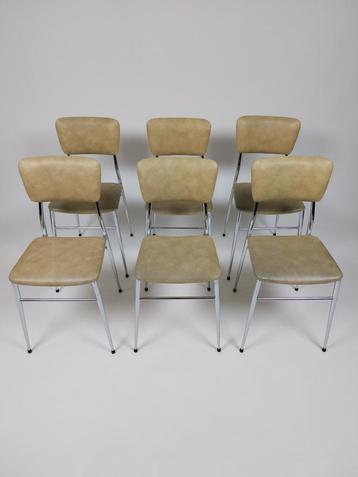 6 x Vintage Stoelen in Skai Leer, Jaren 70 beschikbaar voor biedingen