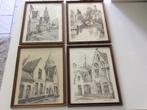 vier pentekeningen  Brugse kunstenaar Albert Goethals, Antiek en Kunst, Kunst | Tekeningen en Fotografie, Ophalen of Verzenden
