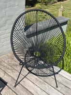 Zwarte Acapulco Chair – stijlvolle loungestoel, Tuin en Terras, Ophalen, Gebruikt, Metaal