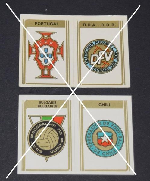 Panini Football 1973 - 74 / 4 Emblemen, Verzamelen, Sportartikelen en Voetbal, Zo goed als nieuw, Poster, Plaatje of Sticker, Verzenden