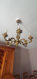 SET VAN 2 BRONZEN KROONLUCHTERS, Huis en Inrichting, Lampen | Kroonluchters, Ophalen, Gebruikt, Overige materialen, CONTEMPORAIN