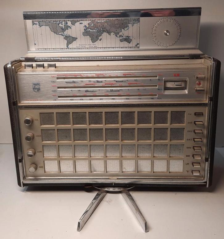 Philips FM-AM TRANSWORLD DELUXE L6X38T radio uit 1962, Antiek en Kunst, Antiek | Tv's en Audio, Ophalen of Verzenden