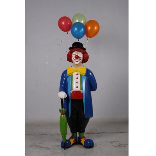 Clown avec parapluie et ballons - Statue de clown 157 cm, Verzamelen, Beelden en Beeldjes, Nieuw, Ophalen