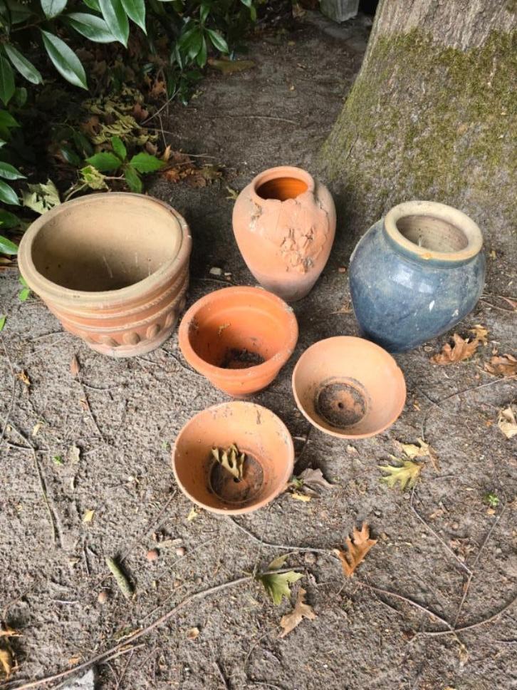 Allerlei bloempotten, Tuin en Terras, Bloempotten, Gebruikt, Ophalen