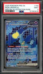 Iron Crown ex [SIR] PSA 9 - 158/131 - Prismatic Evolutions, Ophalen of Verzenden, Zo goed als nieuw, Losse kaart