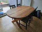 Eiken tafel, Ophalen, Gebruikt, 100 tot 150 cm, Eikenhout