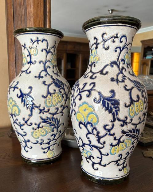 Vazenset, Huis en Inrichting, Woonaccessoires | Vazen, Zo goed als nieuw, Blauw, Minder dan 50 cm, Aardewerk of Porselein, Ophalen