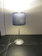 Lamp - kap : blauw met witte stippen - tafellamp, Minder dan 50 cm, Gebruikt, Ophalen of Verzenden