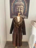 Vintage mantel in leder en bont., Kleding | Dames, Maat 38/40 (M), Bruin, Ophalen of Verzenden, Jacques Lucas Paris