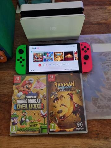Nintendo switch oled met 2 games beschikbaar voor biedingen
