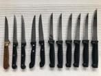 Ensemble de 11 couteaux à steak inox 220 mm, Maison & Meubles, Inox ou Chrome, Couverts en vrac, Utilisé, Enlèvement ou Envoi