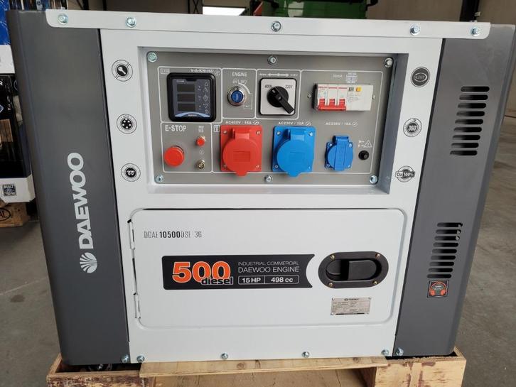 Daewoo DDAE10500DSE3G Diesel Stroomgroepen, Doe-het-zelf en Bouw, Aggregaten, Nieuw, Dieselolie, 5 tot 10 kVA, Elektrisch startend