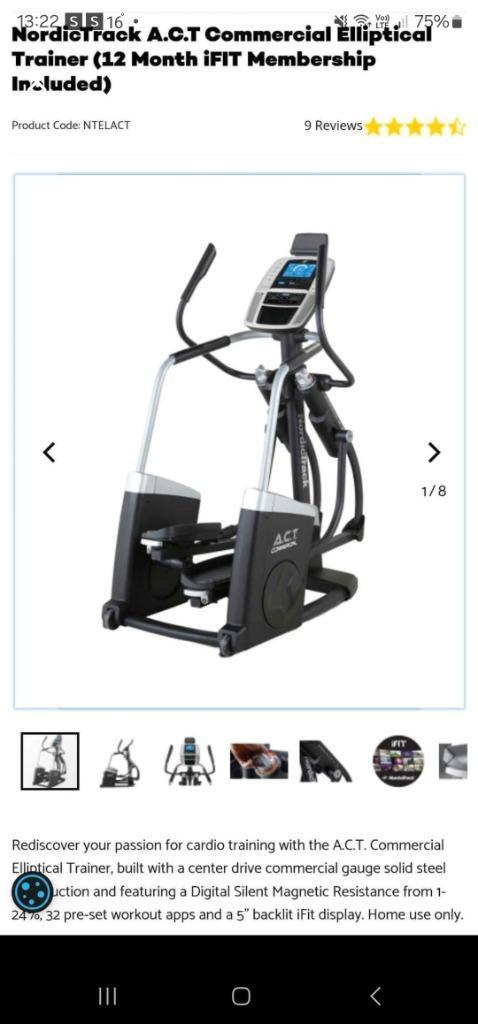 Crosstrainer, Sport en Fitness, Fitnessapparatuur, Zo goed als nieuw, Crosstrainer, Benen, Overige materialen, Ophalen