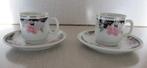 2 mini-tasses de café avec soucoupe assortie, Antiquités & Art, Enlèvement ou Envoi