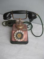 Vintage Koperen telefoon met kiesschijf - Kjobenhavn Telefon, Antiek en Kunst, Ophalen of Verzenden